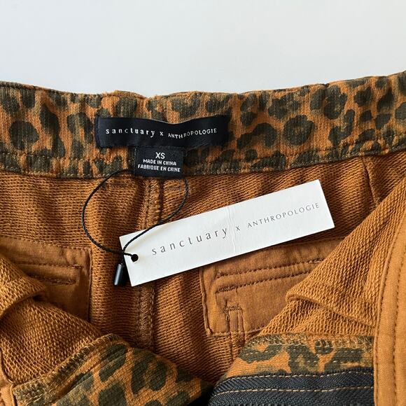 Sanctuary x Anthropologie Leopard Print Zip Ankle Jogger Pants Stretch XS NWT - Picture 7 of 13